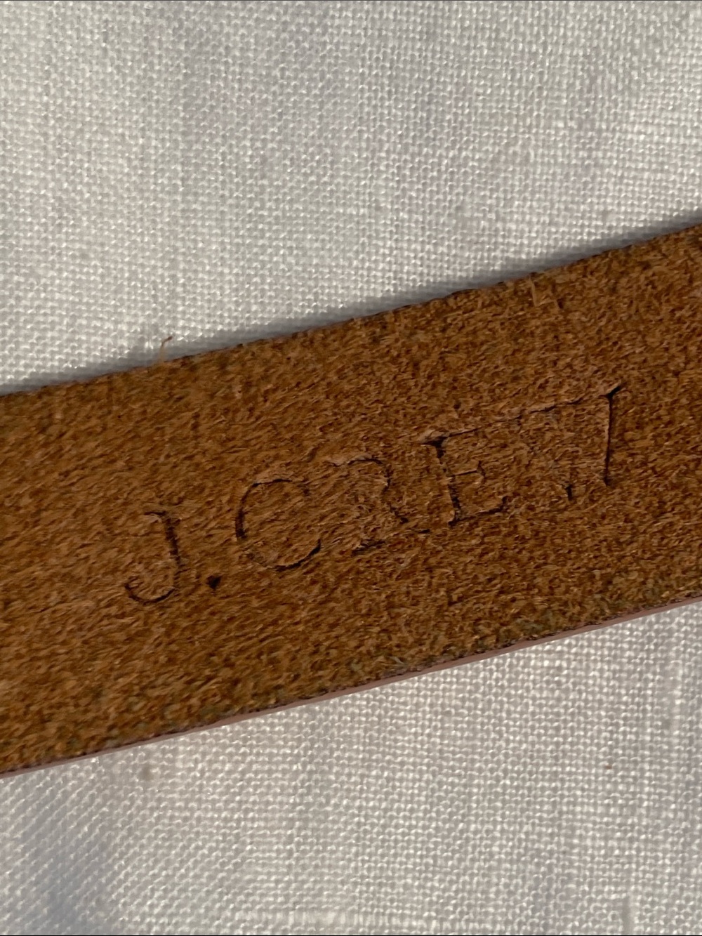 J.Crew Studded Tan caramel Leather Belt Brass Buckle M - Picture 8 of 16